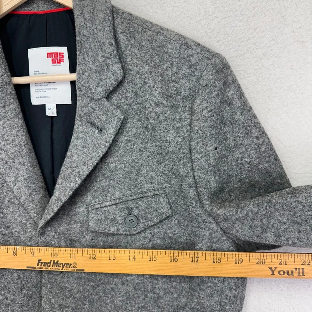 MASSIF Collection The‎ Officer Jacket Mens Medium Grey Wool Blend J-003 Military